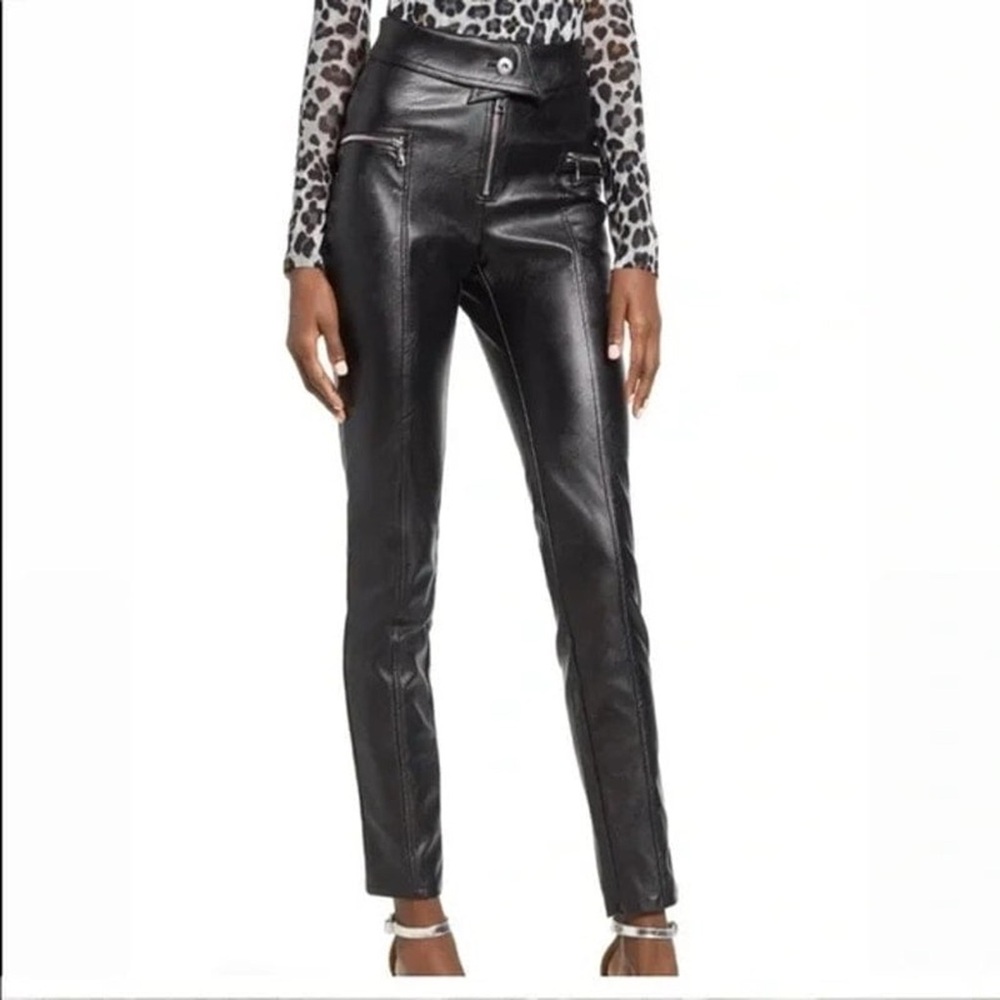 Tiger Mist Faux Leather Zippered Pants